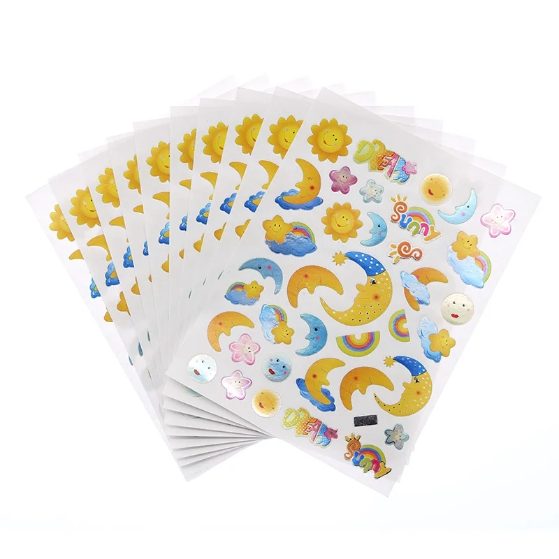 10 Sheets/Pack Moon Fruit Butterfly Animal Car Series Reward Stickers for Primary School Students Praise Stickers