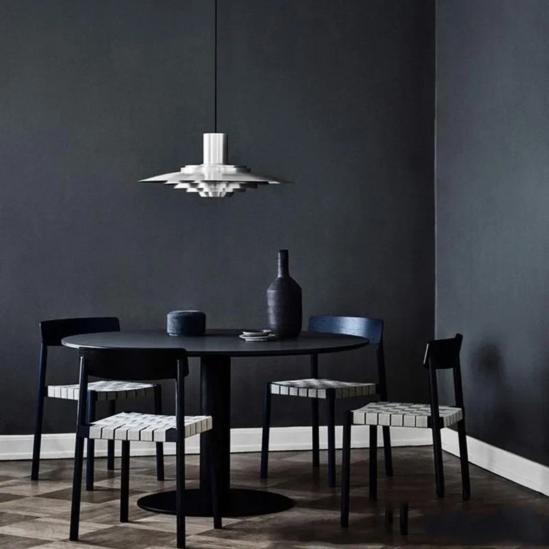 Minimalist Denmark Metal Hanging Pendant Light, E27 Bulb Fixture for Dining & Kitchen Room