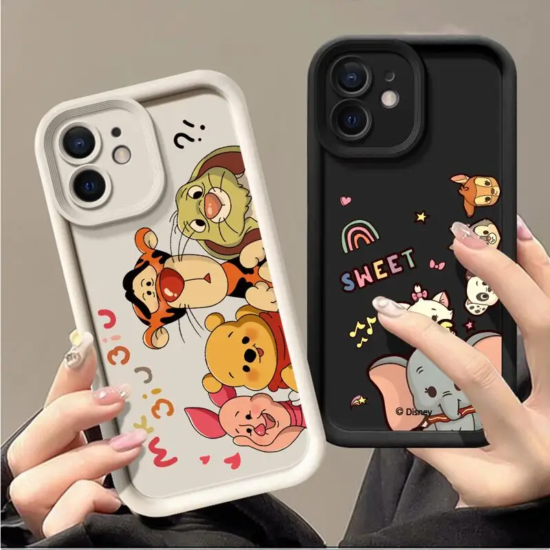 Phone Case for Apple iPhone 15 14 13 12 11 Pro Max 13 12 Mini XS XR X plus funda Disney Winnie the Pooh Dumbo Silicone Cover