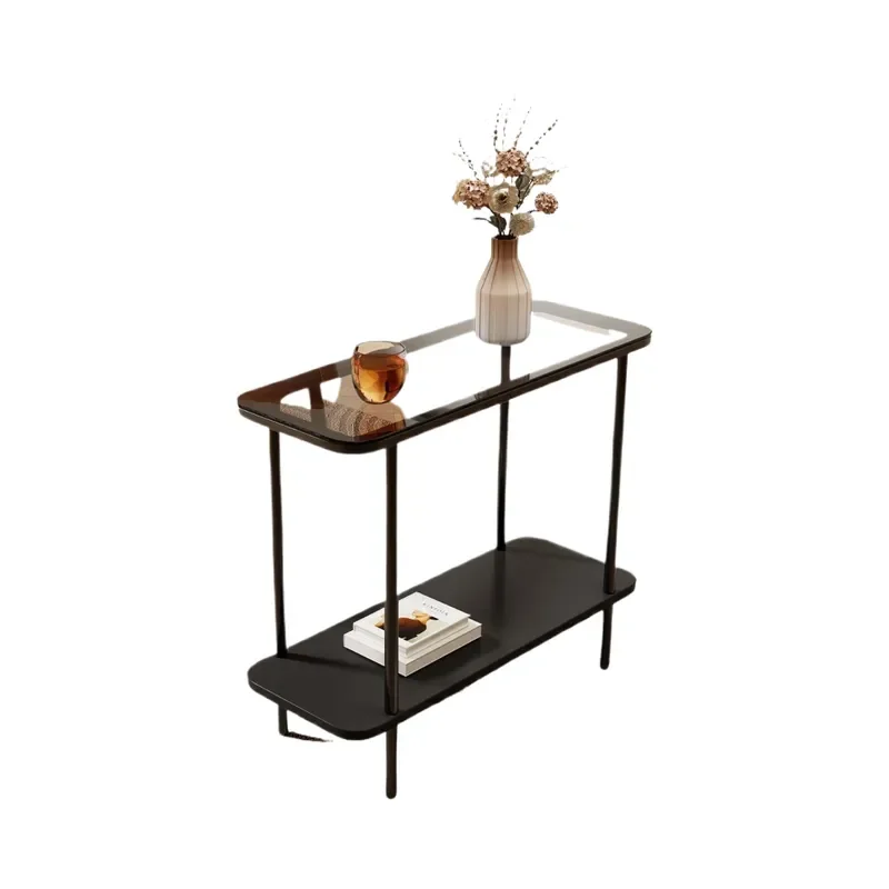 Slim Minimalist Side Table for Sofa Bedroom Corner Rack Compact Nightstand Small Coffee End Table for Living Room Home Decor