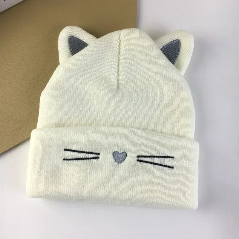 Autumn Winter Hat for Toddler European Style Lovely Animal Cat Beanie for Toddler Boy Girl Warm Elastic Baby Hat for 1-5 Year