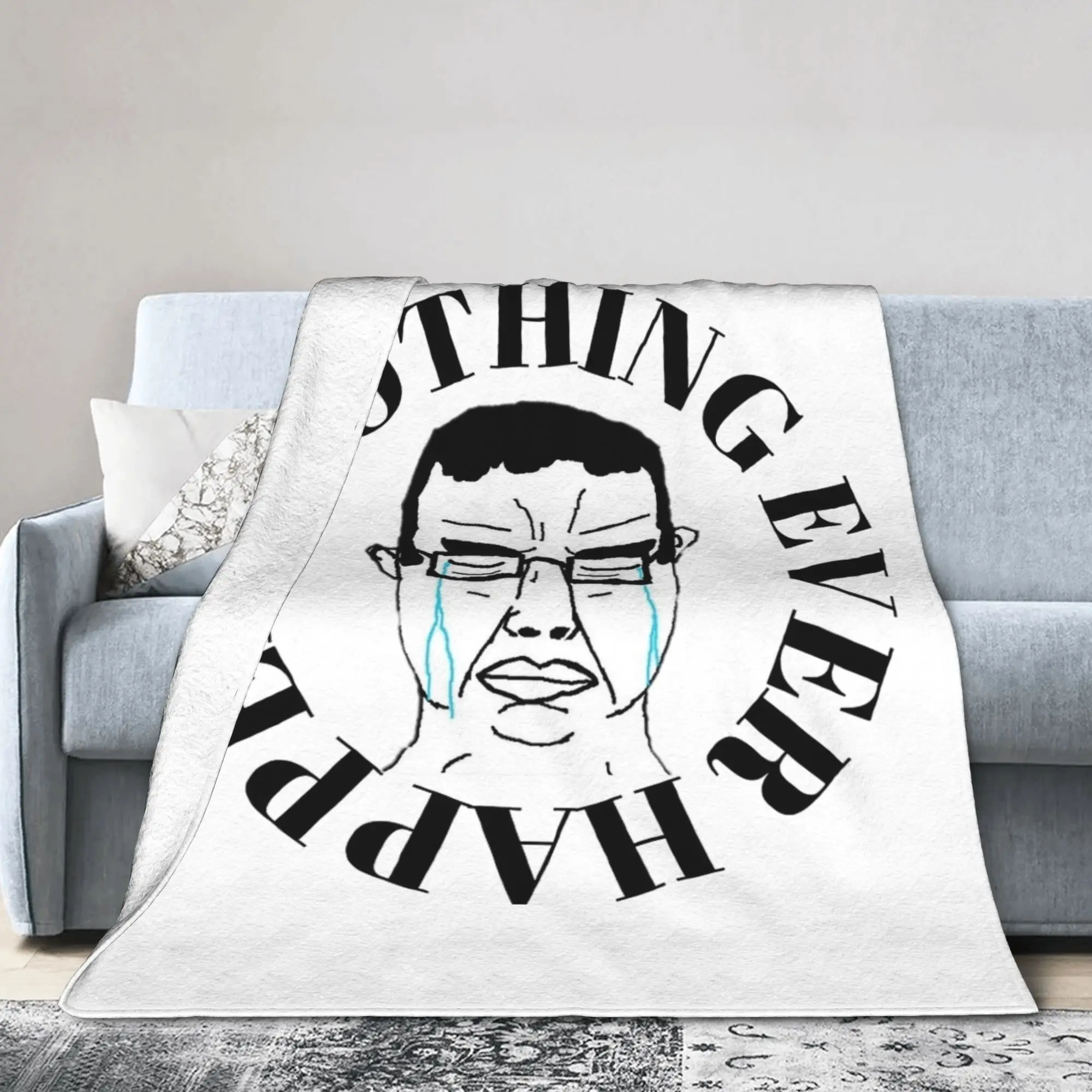 Chudjak Chud Meme Nothing Ever Happens Blankets Funny Flannel Funny Breathable Throw Blankets for Bedspread Spring/Autumn Couch