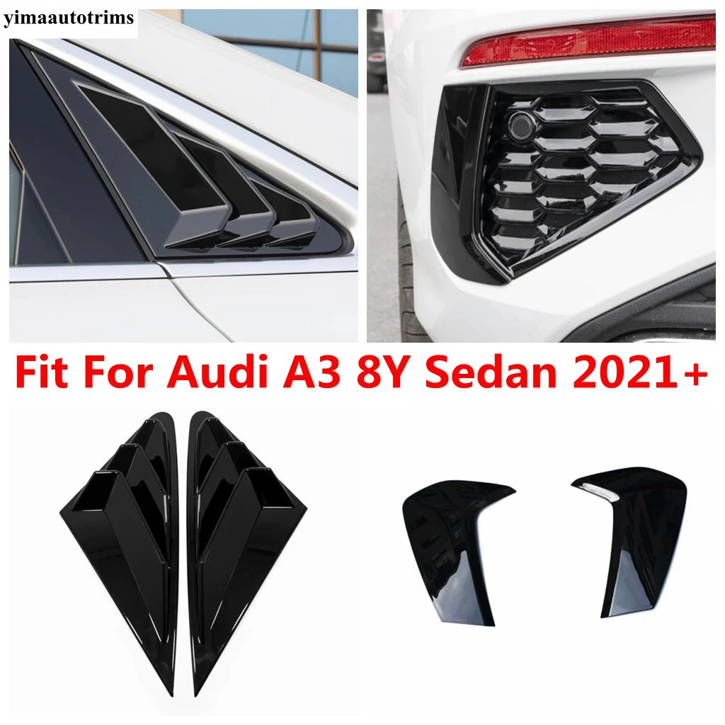 

Rear Window Shutter Louver Sun Shade / Rear Fog Light Eyebrow Eyelid Cover Trim Accessories For Audi A3 8Y Sedan 2021 - 2024