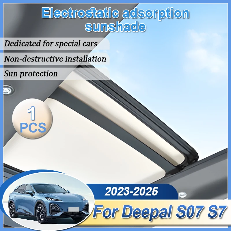 

Electrostatic Sunroof Sunshades For Deepal S07 S7 2023 2024 2025 Adsorption Skylight Sunshades Insulation Visors Car Accessories