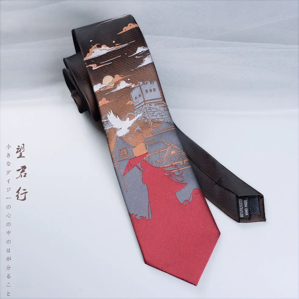 

[Lin Yuejun]Tie Wangjunxing jk shirt uniform accessories brown college style versatile jacquard