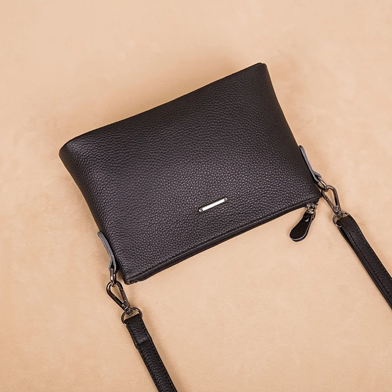 

Женские сумки через плечо, однотонные, кожаный кошелек на плечо со съемным ремешком и застежкой-молнией, простой модный аксессуар