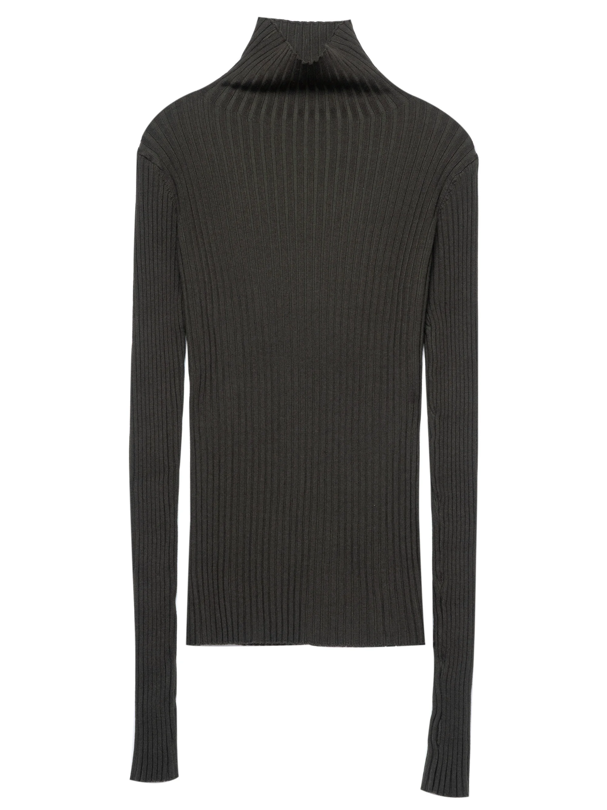 Ribbed Turtleneck Sweater Women Cotton High Neck Jumper Pullover Knitted Tops With Thumb Hole