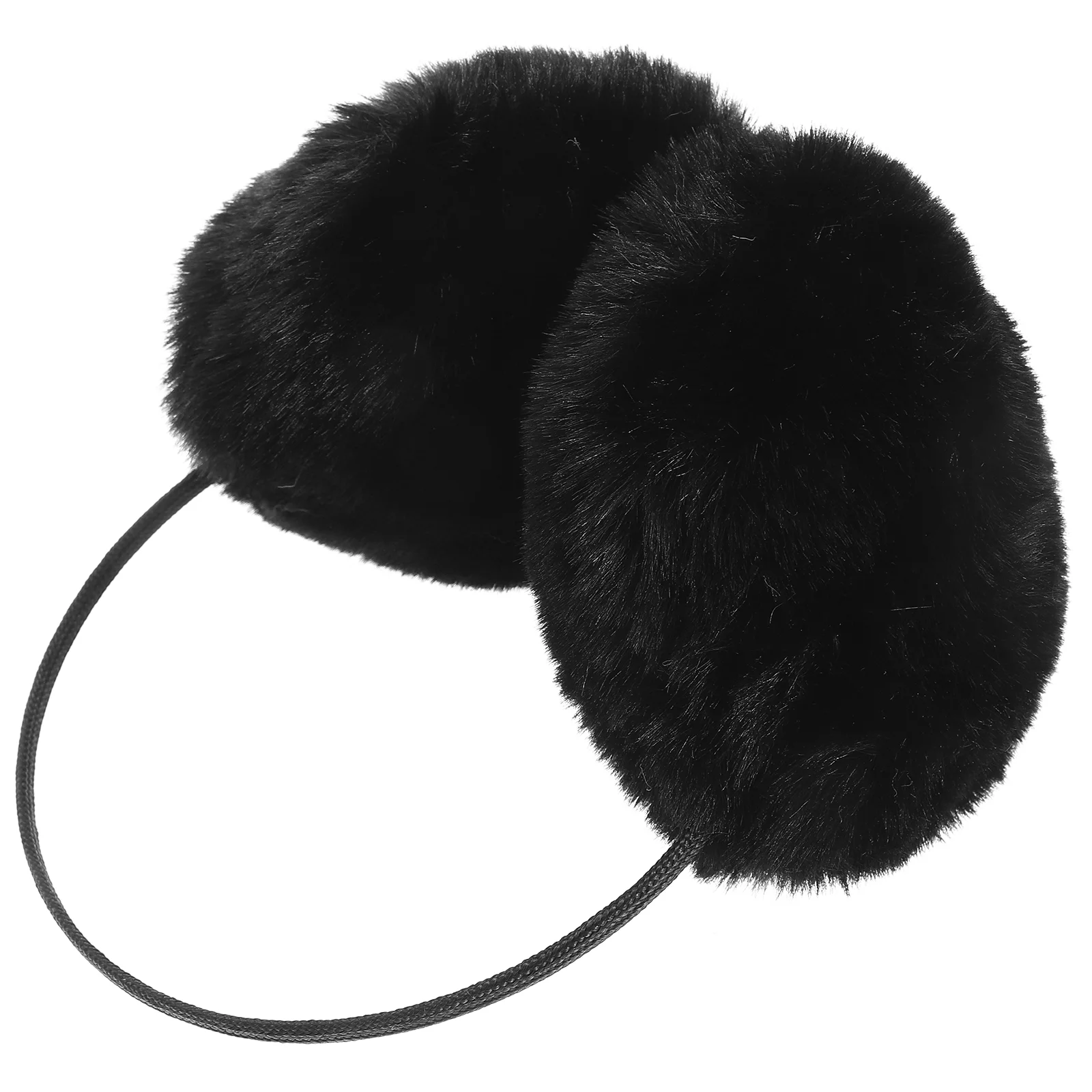 Fluffy Earmuff Winter Warm Girl Headbands Bear Ears Black Plush Women Man