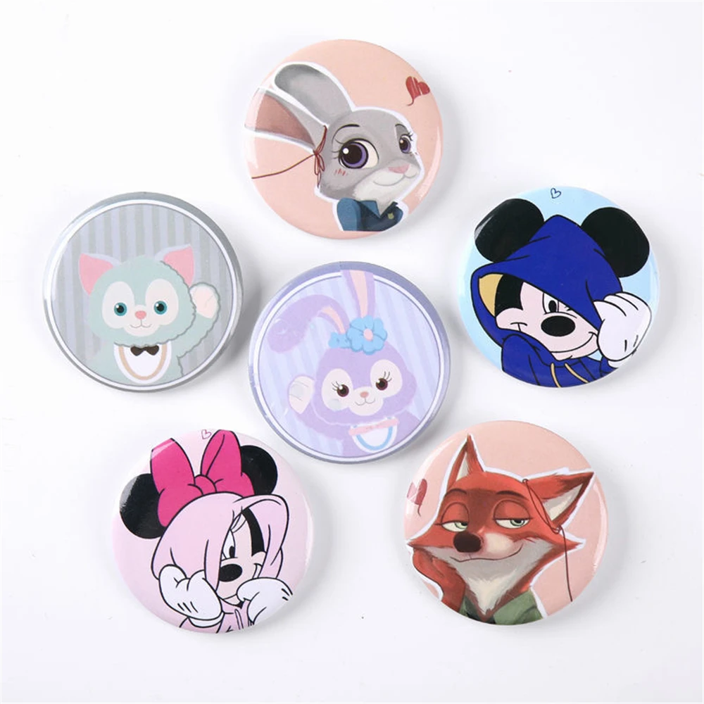 Anime Mickey Minnie Mouse Judy Hopps Nick Wilde Cosplay Costume Badge Pin SPTE Tinplate Brooch Accessories Prop Xmas Gift