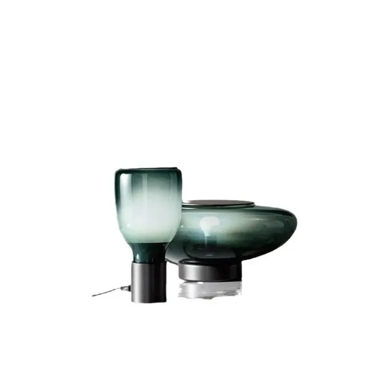 Creative colored glass light luxury model room exhibition hall living room bedroom bedside small table lamp