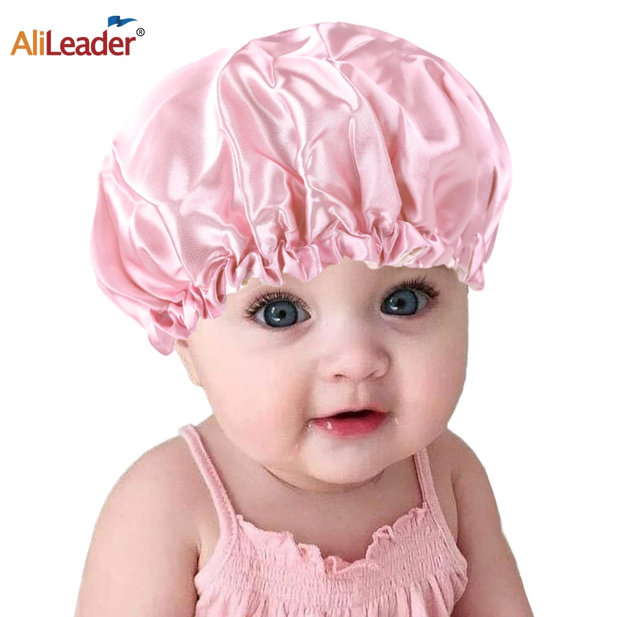 Alileader Body Satin Bonnet Sleep Cap Adjustable Bonnets For Kids Reversible Toddler Bonnet Double Layer Satin Bonnet Sleeping