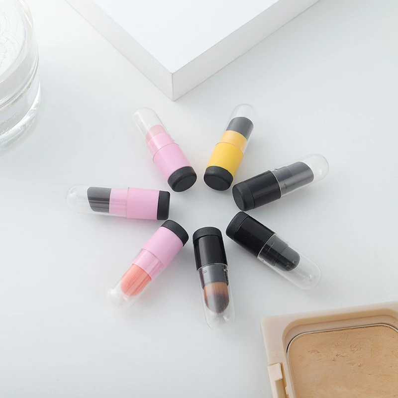 Mini siliconen lippenborstel Schuine concealer Make-upborstel Gereedschap Draagbare ronde kop Zachte lippenstiftborstel Concealerborstel Cosmetica