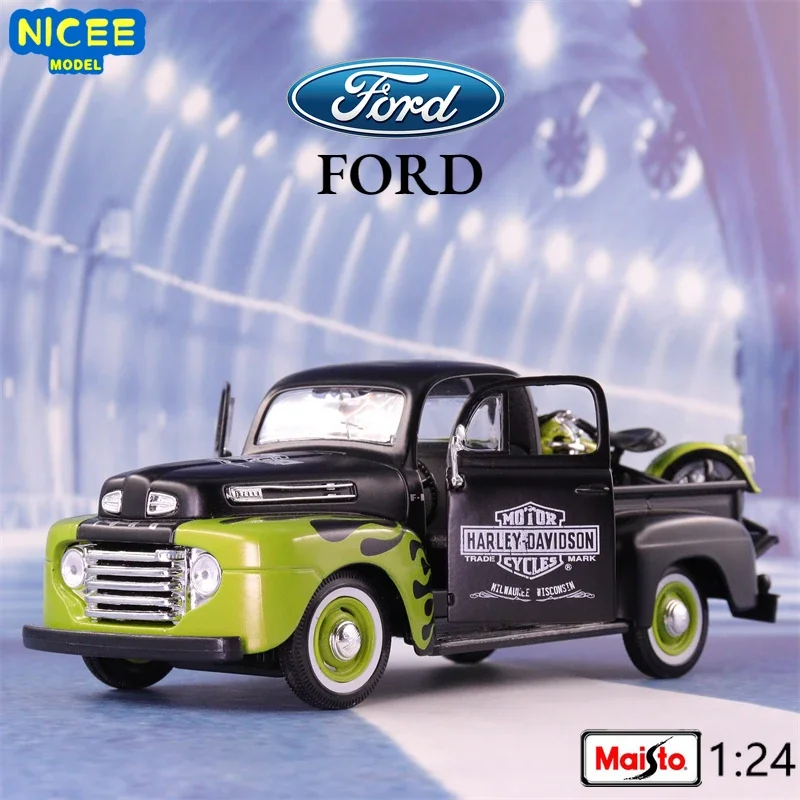 

Модель автомобиля Maisto 1:24 Ford Pickup Harley edition из металлического сплава, модель игрушечного автомобиля, имитация коллекции, детские подарки B830