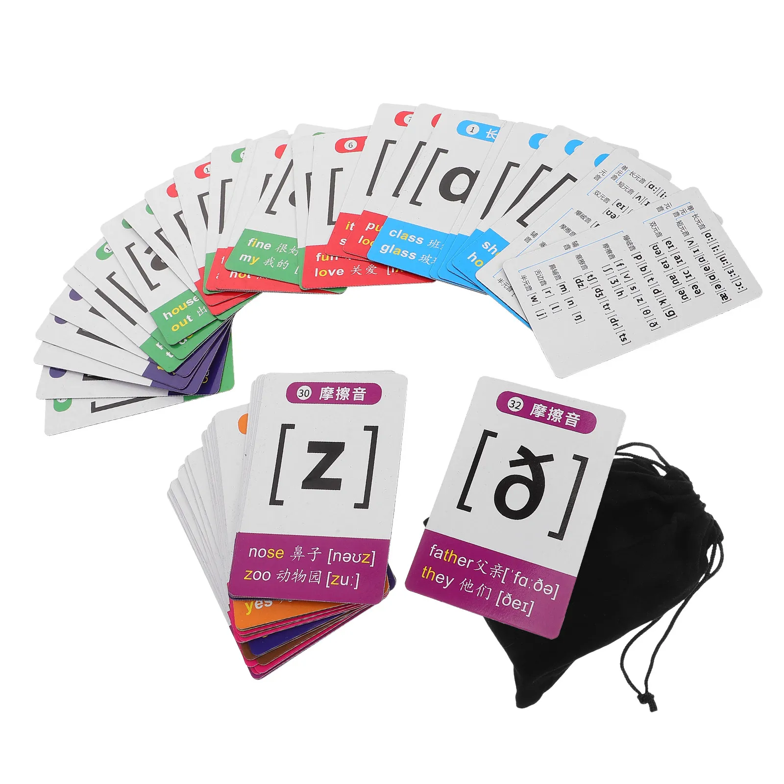 

48Pcs Phonetic Symbol Magnetic Cards Bright Illustrations Long-Lasting Fade-Resistant for Toddler Language Development