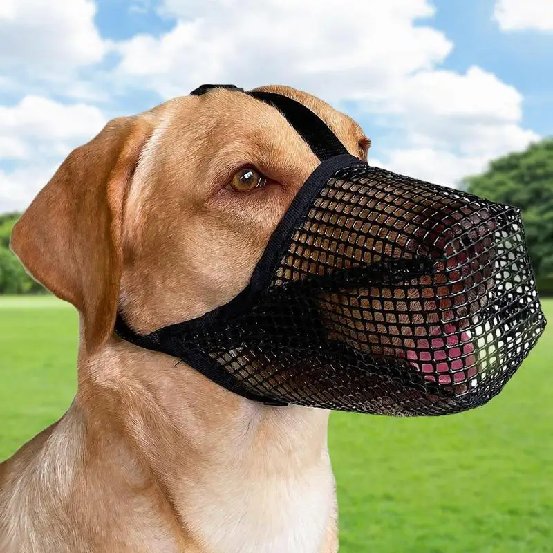 Pet Mouth Cover Dog Muzzle Soft Mesh Covered Mouth Guard For Dogs Adjustable Mouth Muzzle Anti-bite For Small Medium Large Dogs