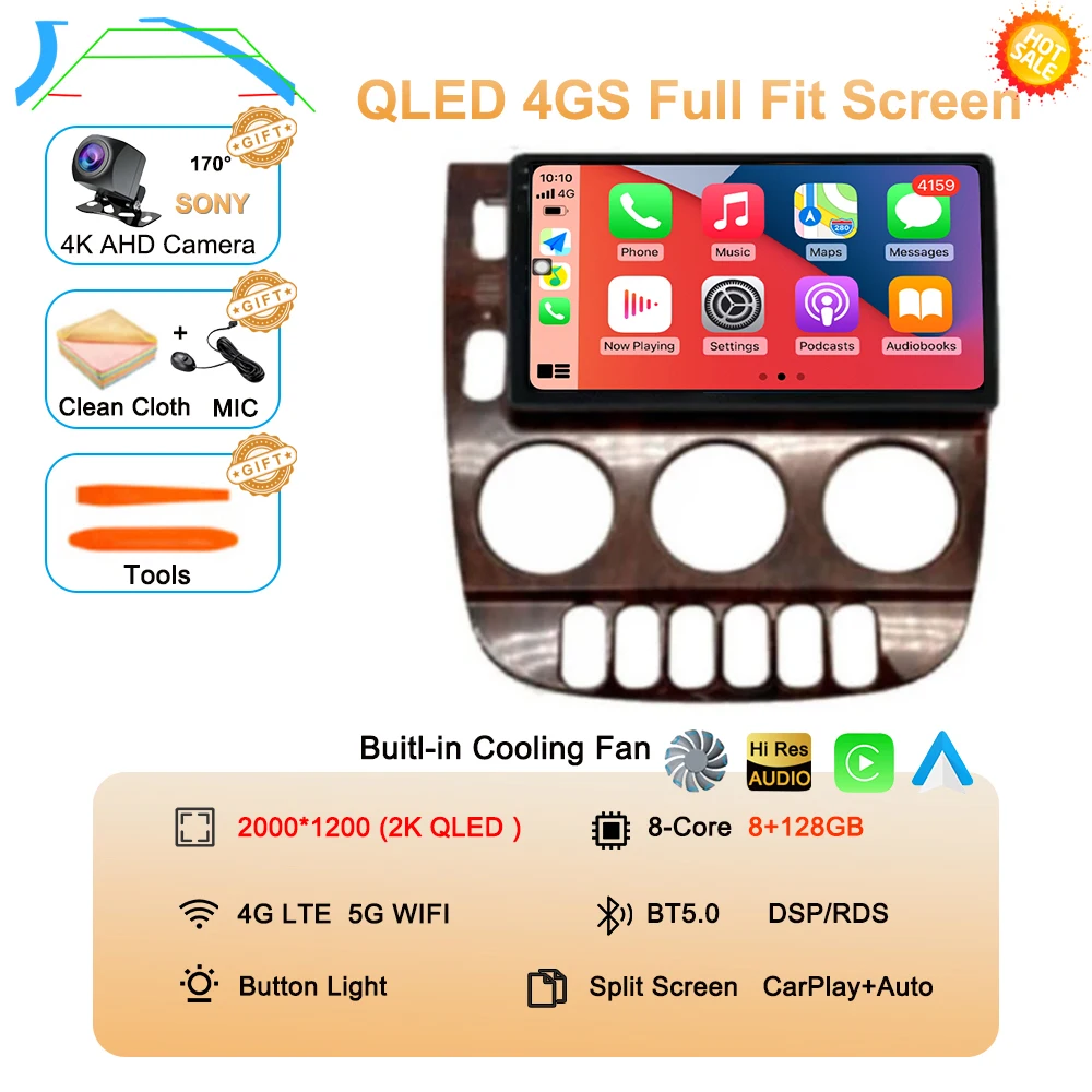 Android 15 Carplay Auto Voor Benz M-Klasse W163 ML 1997 1998 1999 2001 2002 2003 2004 2005 Autoradio multimedia Speler Stereo DSP