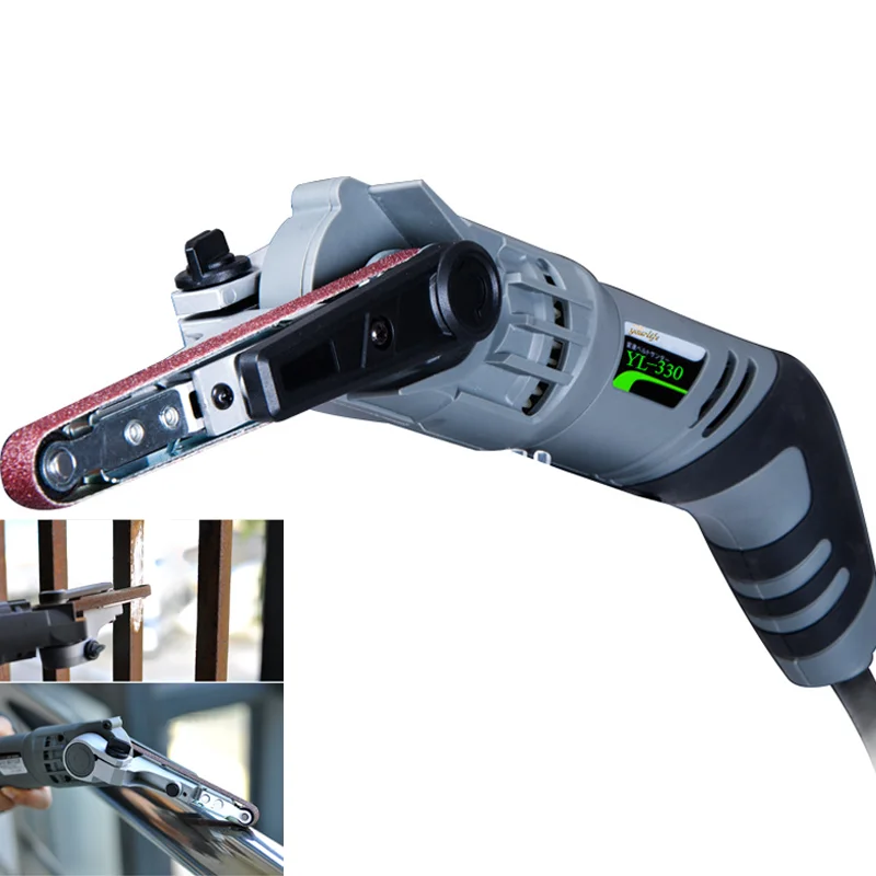 Mini ponceuse à bande, broyeur de polissage, bricolage, travail du bois, petit outil de ponçage électrique pour garde-corps, élimination de la rouille, porte de meulage de tuyaux