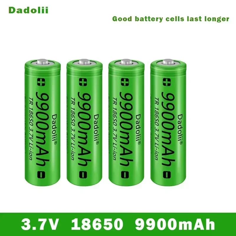 Nueva carga rápida 3,7 V 18650 9900mAh batería recargable  iones  litio  alta capacidad para linterna batería  juguete