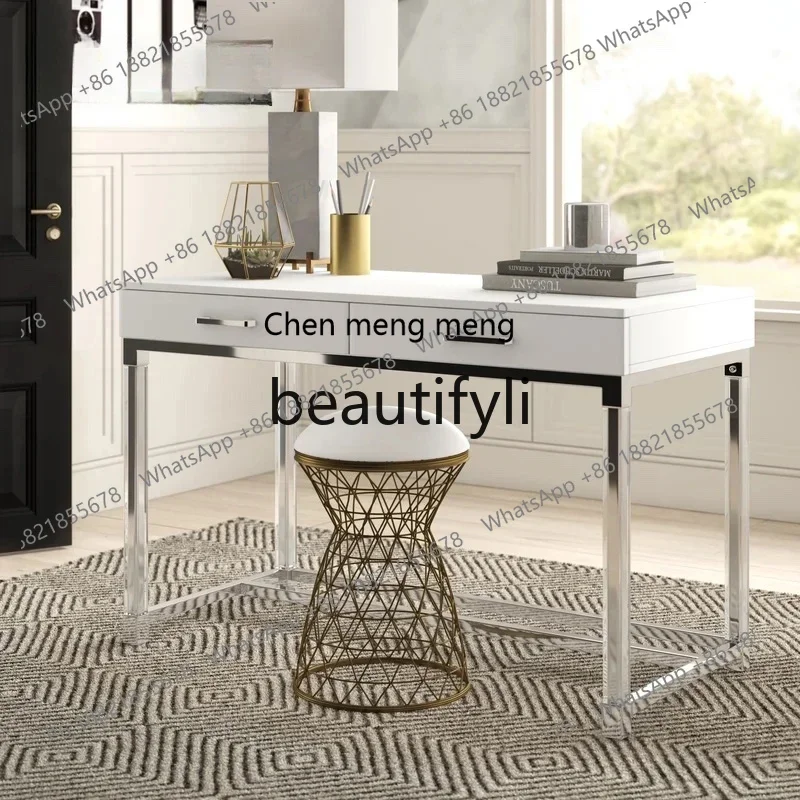 

SS Light luxury modern acrylic transparent desk household bedroom storage integrated computer desk simple dresser7304