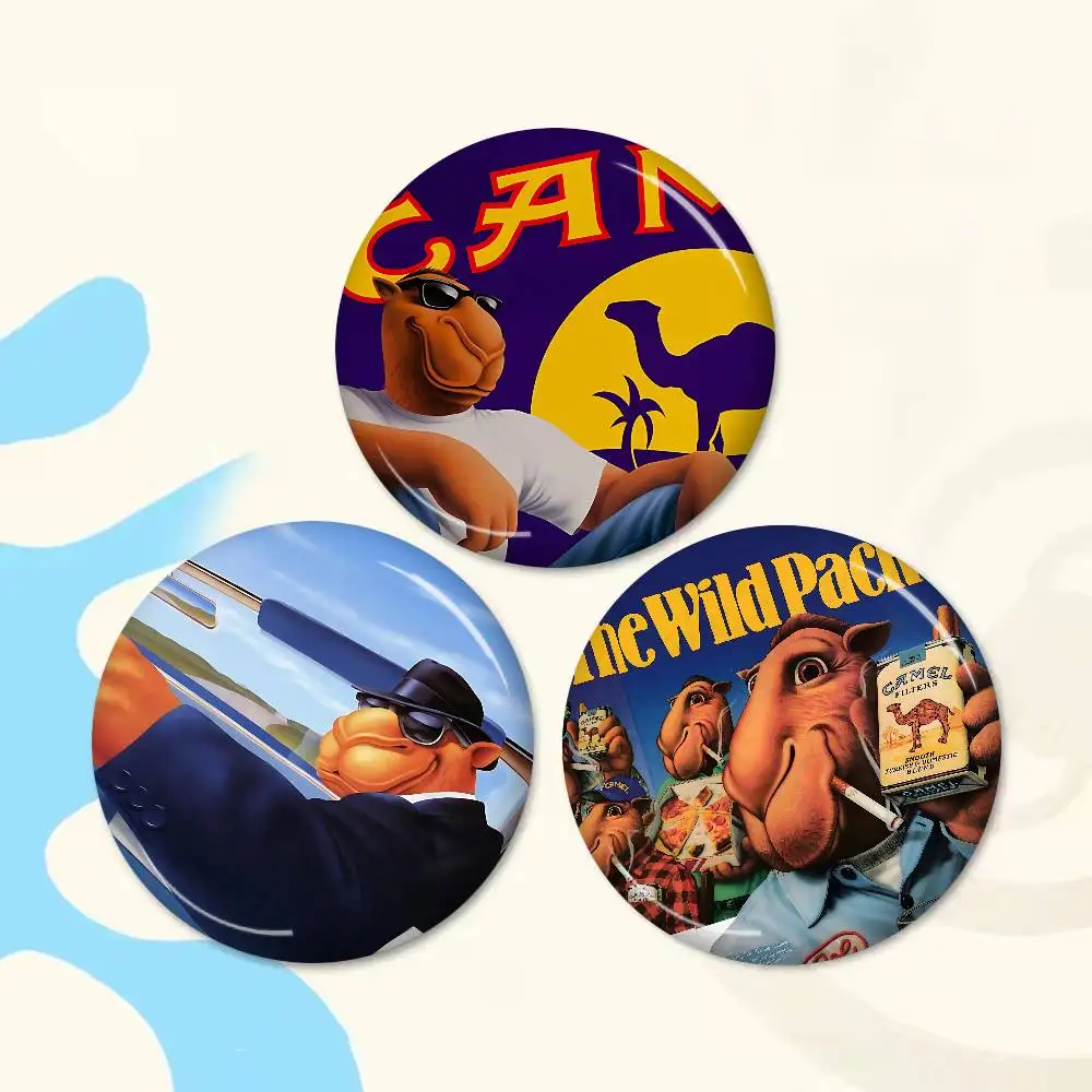 Tobacco Brand C-Camel 58mm Handmade Brooch Cartoon Cosplay Badge on Backpack Jewelry Accessories Gifts