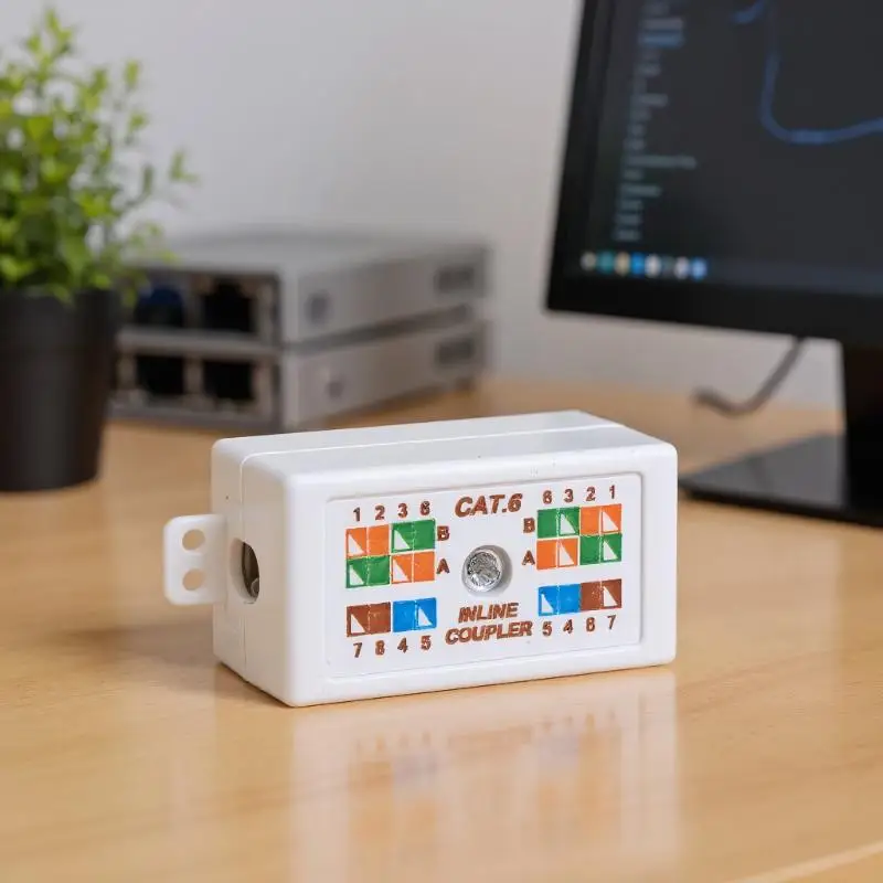 1 قطعة مضمنة Punchdown كرون مقرنة النجار ل Cat6/Cat5E إيثرنت كابلات الشبكة RJ45 صندوق معلومات سطح المكتب صندوق وصلات