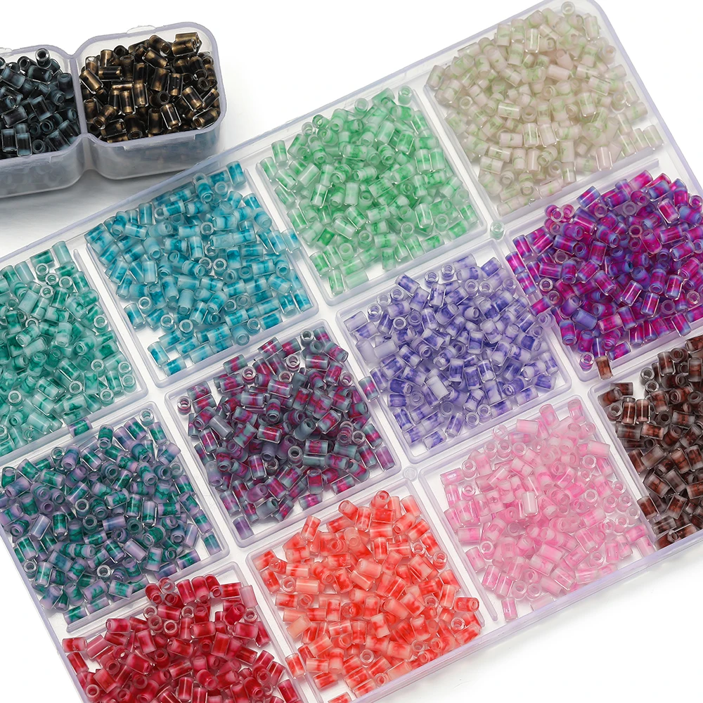 10 جرام/وحدة أنبوب زجاجي ملون بذور الخرز فاصل سحر فضفاض حبة ل سوار ذاتي الصنع قلادة مجوهرات العثور على مستلزمات صناعة