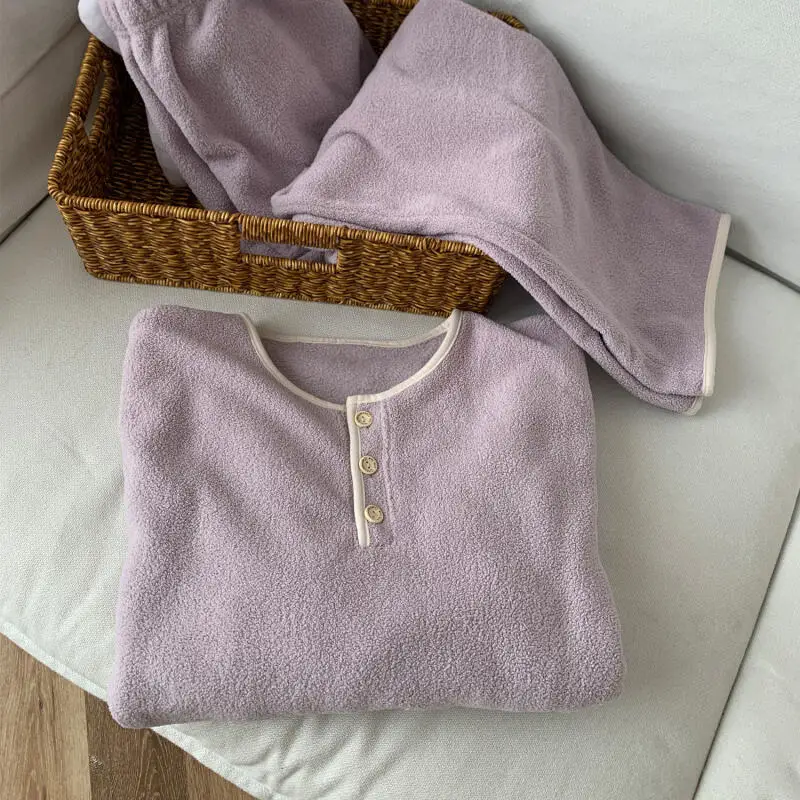 

Осень-зима, домашняя одежда, женский пижамный комплект, которую можно носить в качестве верхней одежды, ночная рубашка, сохраняющая тепло, одежда для сна из кораллового флиса, мягкая пижама с круглым вырезом