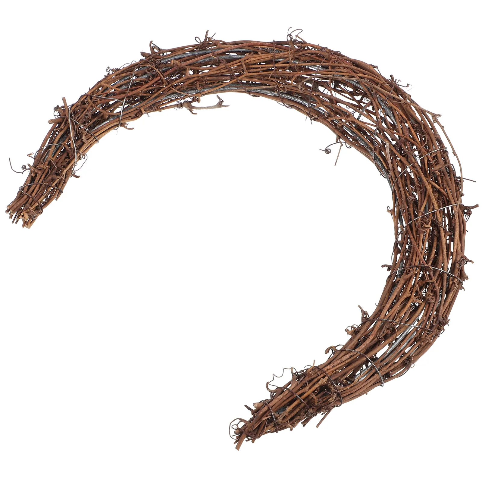 

1pcs Moon Shaped Wreath Rattan Ring Diy Natural Hoops For Dream Catcher Wall Hanging Floral Garland Craft Party Decoration