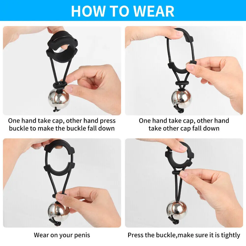 Metal Ball Cock Ring Penis Heavy Weight Hanger Stretcher Penis Erection Enlarger Extender Weight Stretcher Sex Toys For Men