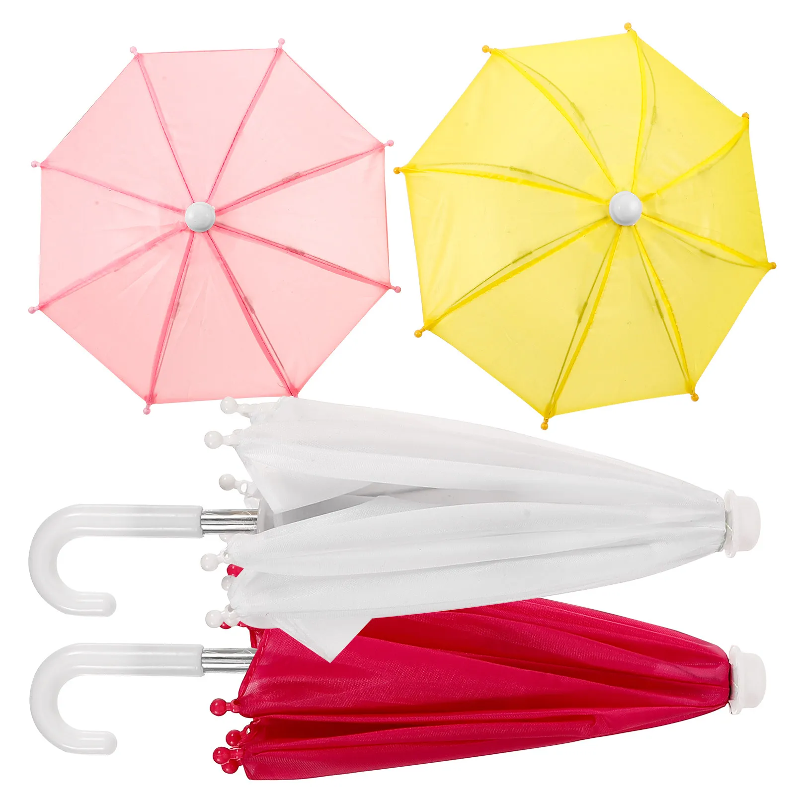 

4Pcs Mini Umbrella Decorations Miniature Rain Umbrella Chic Mini House Ornament Miniature Scene Accessory Travel Play Toy