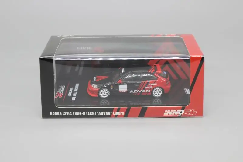 INNO 1:64 Honda Civic EK9 Type-R advan Collection of die-cast alloy car decoration model toys