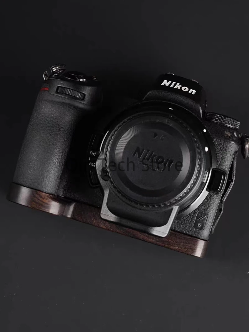 Base de madera para empuñadura, soporte de placa de nogal de ébano para Nikon Z5, Z72, Z62, Z6II, Z7II, trípode, equipo de fotografía