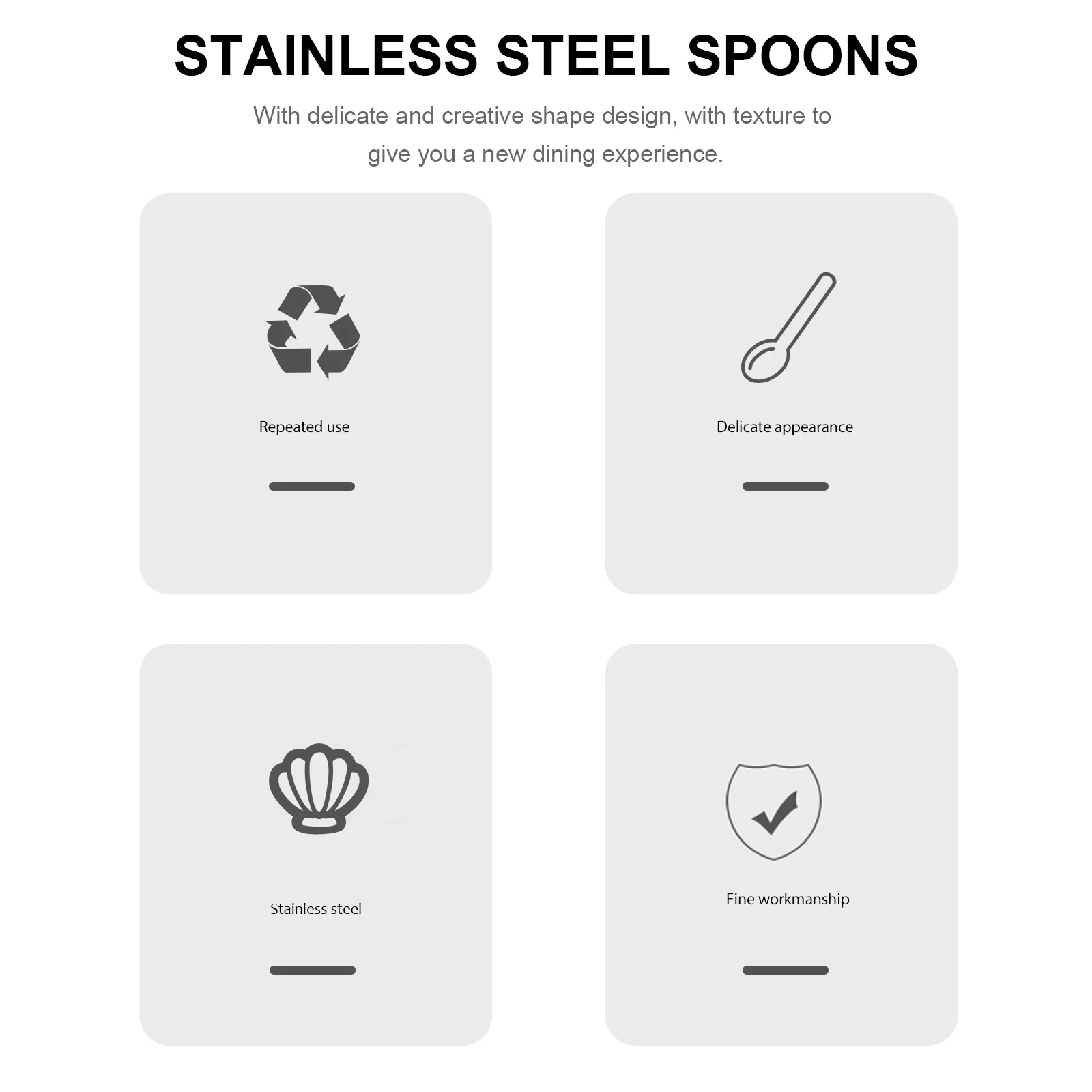 

4Pcs Coffee Spoons Stainless Steel Ice Cream Cake Sugar Spoon Sundae Scoop Mixing Teaspoons Dessert Shop Home Use