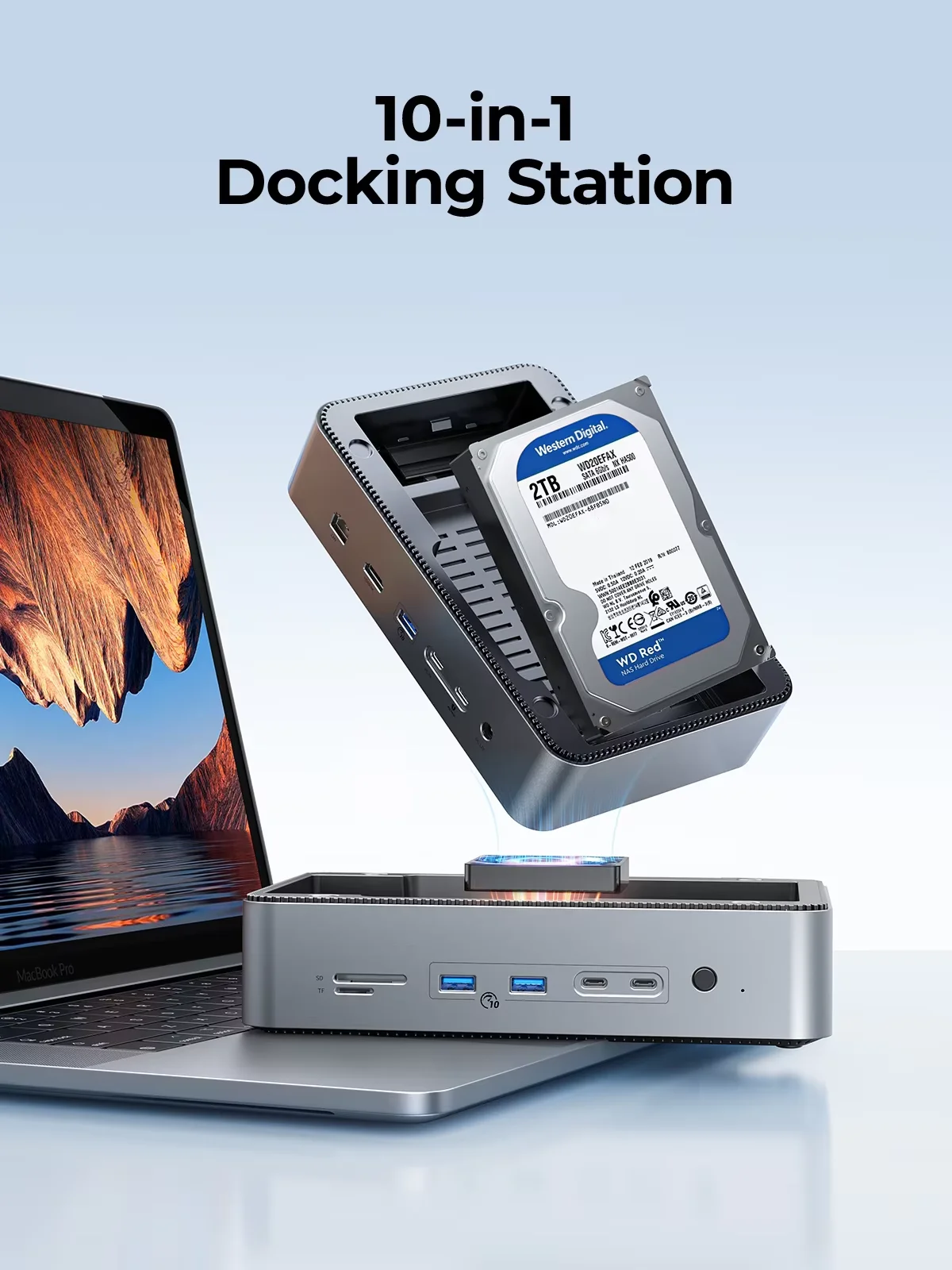 Cubierta de estación de acoplamiento ORICO con carcasa Dual M.2 NVME SSD 3,5 carcasa de disco duro base de vapor 10 en 1 HDMI 4K60Hz PD100W Ethernet
