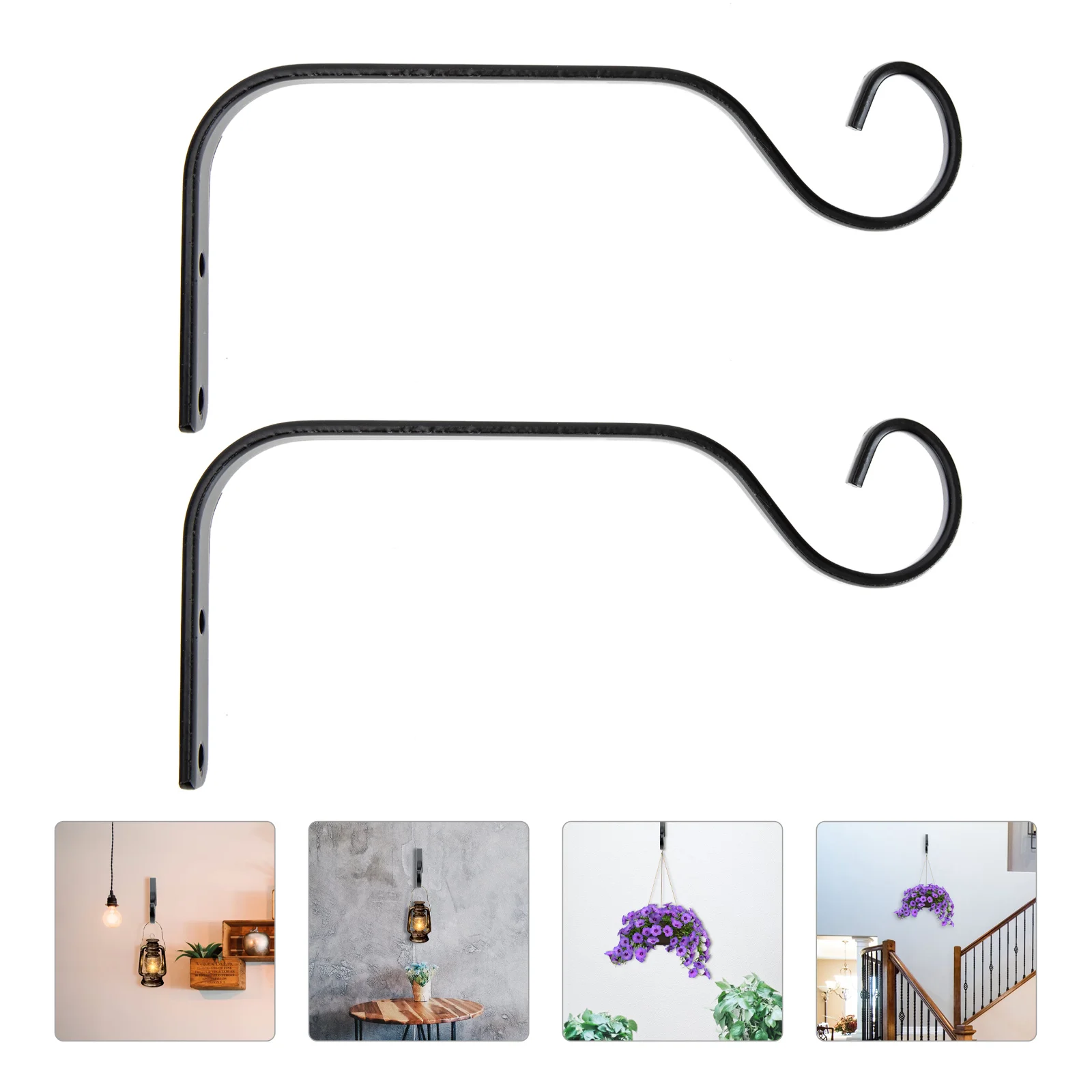 2 Pcs Plant Hook Pot Hanger Wall Hanging Bracket Heavy-duty Metal Hooks for Plants Holder