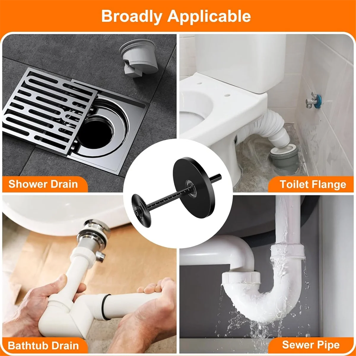 เครื่องตัดท่อพีวีซีด้านในชุดเครื่องมือตัดแบบปรับขนาด-เกจวัดความลึกที่สามารถปรับได้ใบมีดสีดำ6ใบมีดหกเหลี่ยมสีดำ10.16นิ้ว