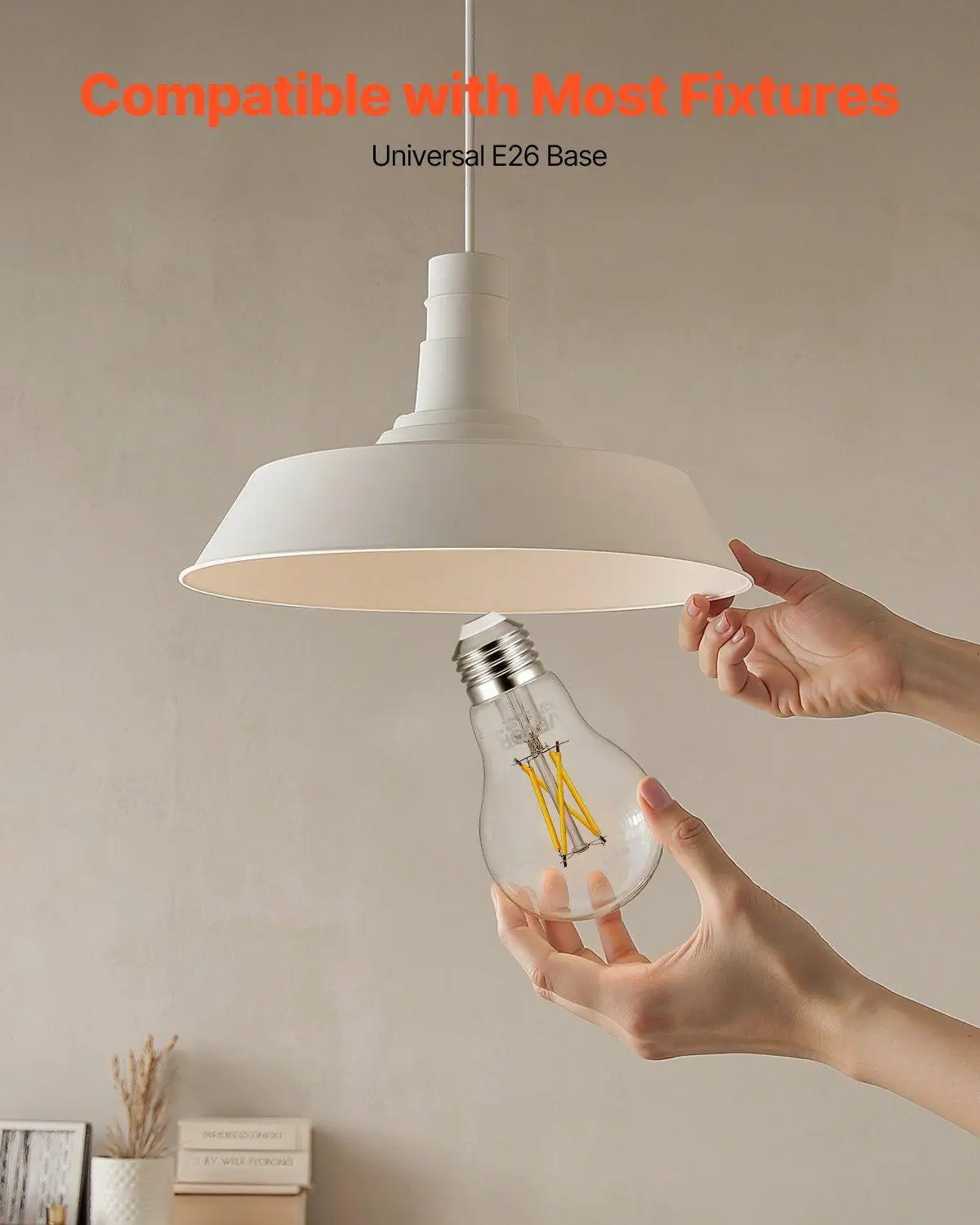 Set di lampadine LED Edison da 6 pezzi A19 4,5 W 450Lm 2700K Base E26 dimmerabile a luce calda e morbida adatta a vari apparecchi