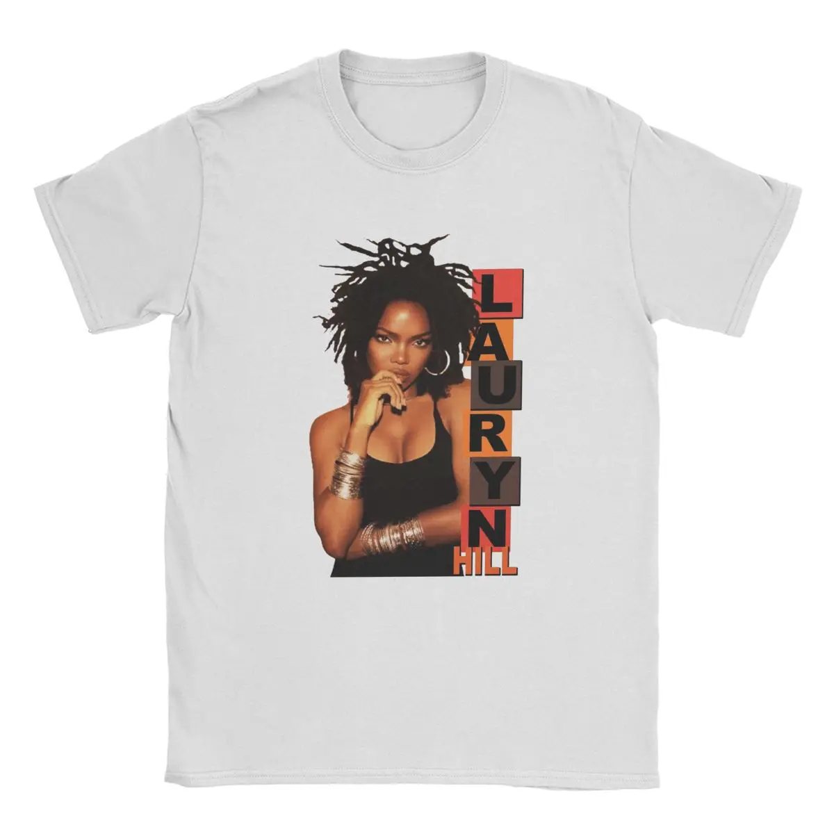 Men\'s T-Shirts Lauryn Hill Fugees The Famous Vintage Cotton Tee Shirt Short Sleeve Music Hip Hop Harajuku T Shirt Round Neck