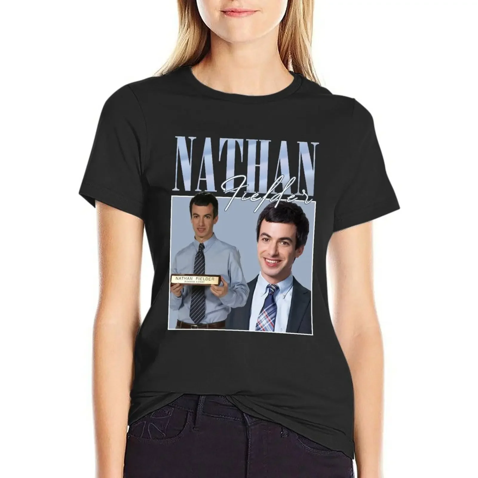 Nathan Fielder Vintage T-Shirt animal print shirt for girls tees korean Women's clothes