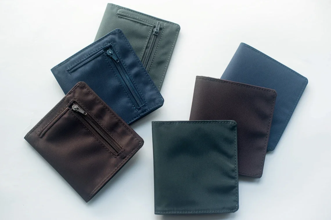 Super Thin Minimalist Slim Nylon Wallet Men Women Slimline Ultra Mini Small Male Female Zipper Coin Purse Compact Money Bag
