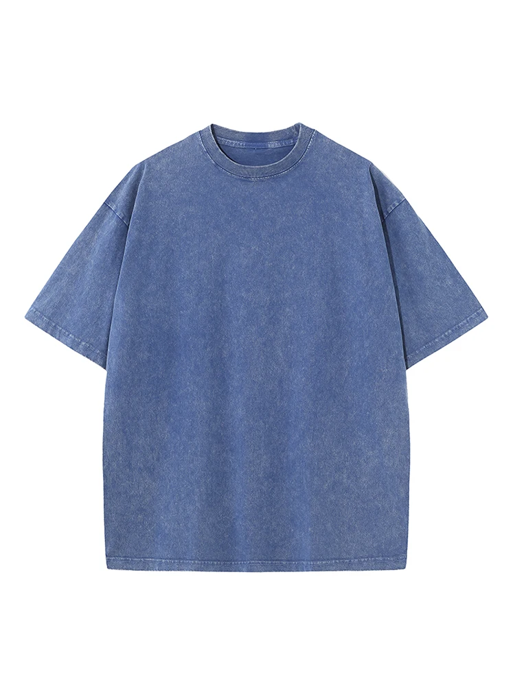 เสื้อยืดซัมเมอร์ 2025 ผ้าคอตตอนหนา 230 กรัม สีวินเทจซีดจาง ไซส์พลัส ยูนิเซ็กซ์ เสื้อยืดพื้นฐาน แขนสั้น ทรงหลวม เหมาะสำหรับออกกำลังกาย