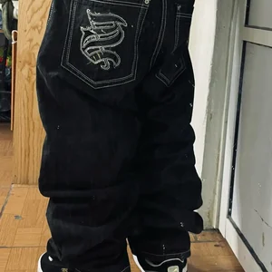 Y2K New Sudpole American Retro Gothic Graphic Sticked Baggy Jeans Harajuku Hip-Hop Larga Street Wear Hosen 10 Hauptverkauf Calca Jeans 90 männlich - №2
