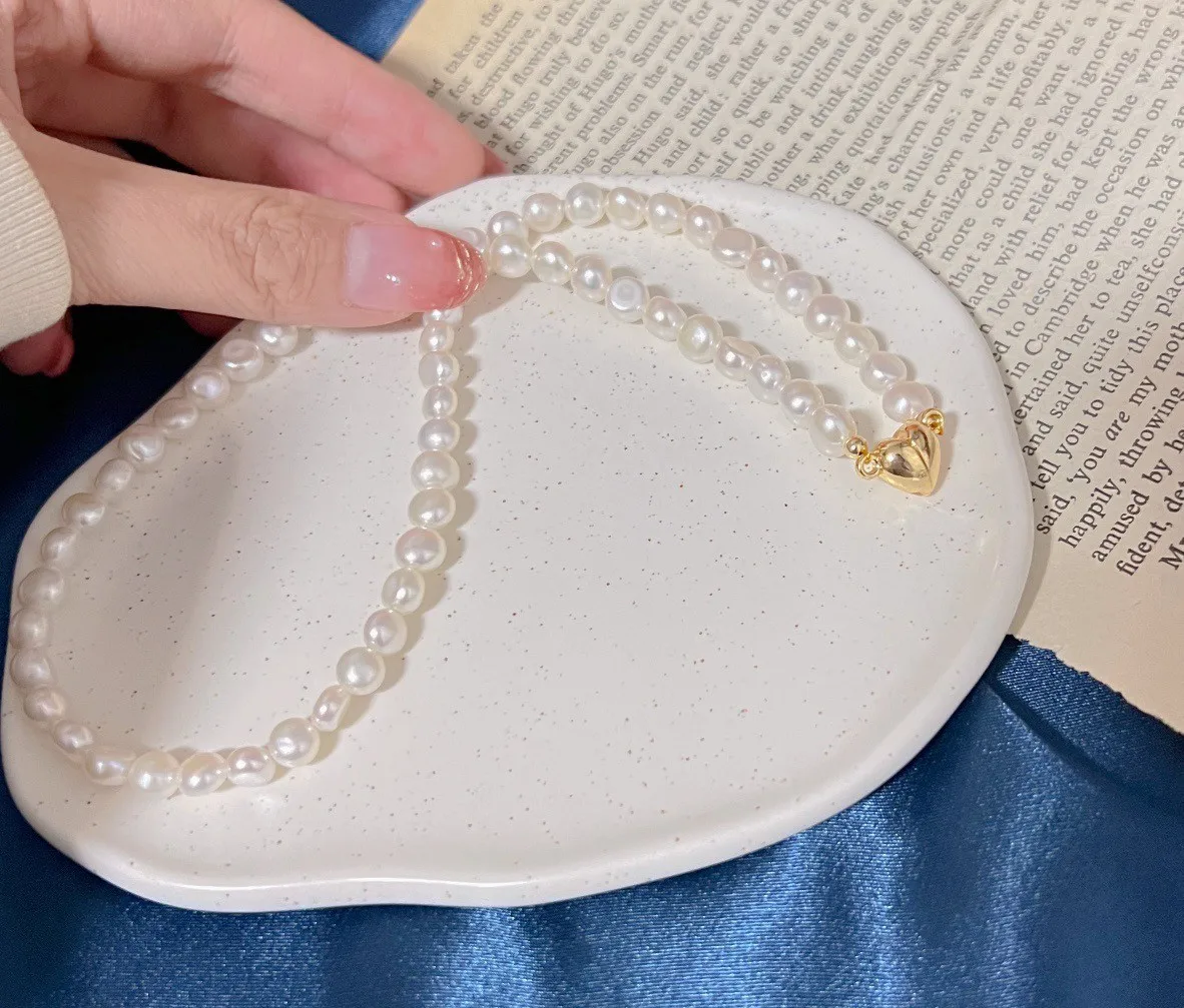 Romantic Love Heart Natural Baroque Freshwater Pearl 14K Gold Filled Female Necklace Jewelry For Women Wedding Gifts No Fade