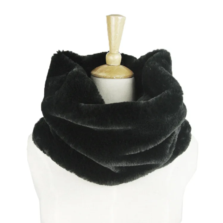 New autumn and winter warm fur scarf solid color cashmere fur scarf drawer for men and women