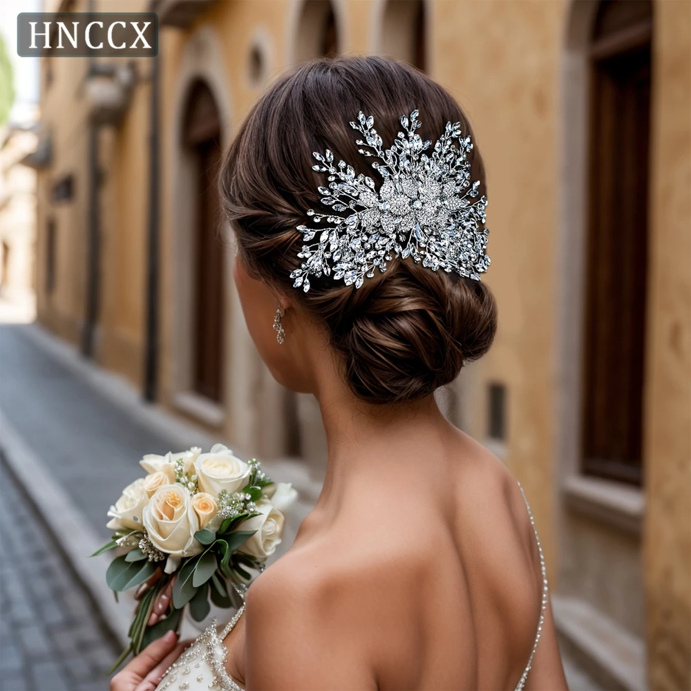 HNCCX Bridal Headband Wedding Rhinestone Hair Combs Shining Hair Accessories Women Headpieces Handmade Headress For Party CP462