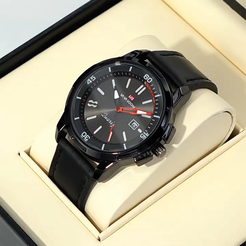 UTHAI European And American Style Men's Watch Business Minimalist Calendar Waterproof Luminous Band Quartz Watch Clock Gifts