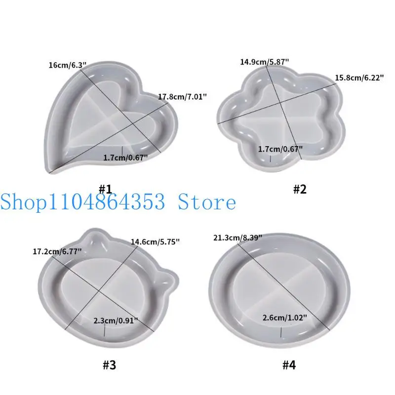 652F قالب صينية سيليكون مبتكر قالب كوستر من راتنج الإيبوكسي أداة صنع المجوهرات أداة عرض المجوهرات قالب أدوات المائدة #6