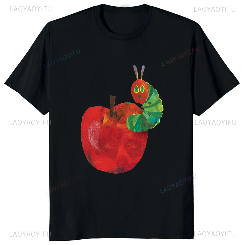 Summer Style The Very Hungry Caterpillar Cartoon Printed Cotton Tshirt Casual Fashion Couples Clothing Y2K Harajuku Unisex Tees