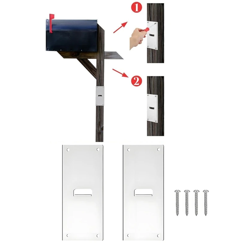 Metall-Briefkasten-Stützhalterungs-Set für 4 x 4 Holzpfosten, Heimprojekte, 2er-Set, 3 x – Detail 1