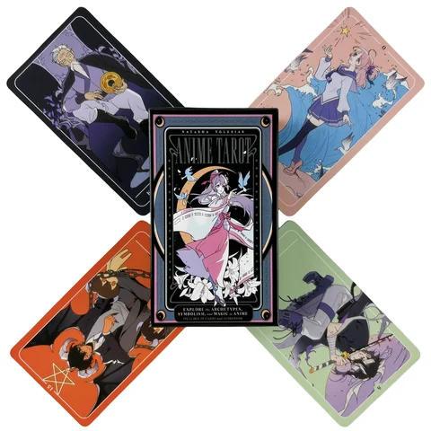 애니메이션 타로 카드 초보자를위한 귀여운 78 데크 만화 데크 오라클 영어 비전 Divination Edition Borad 게임